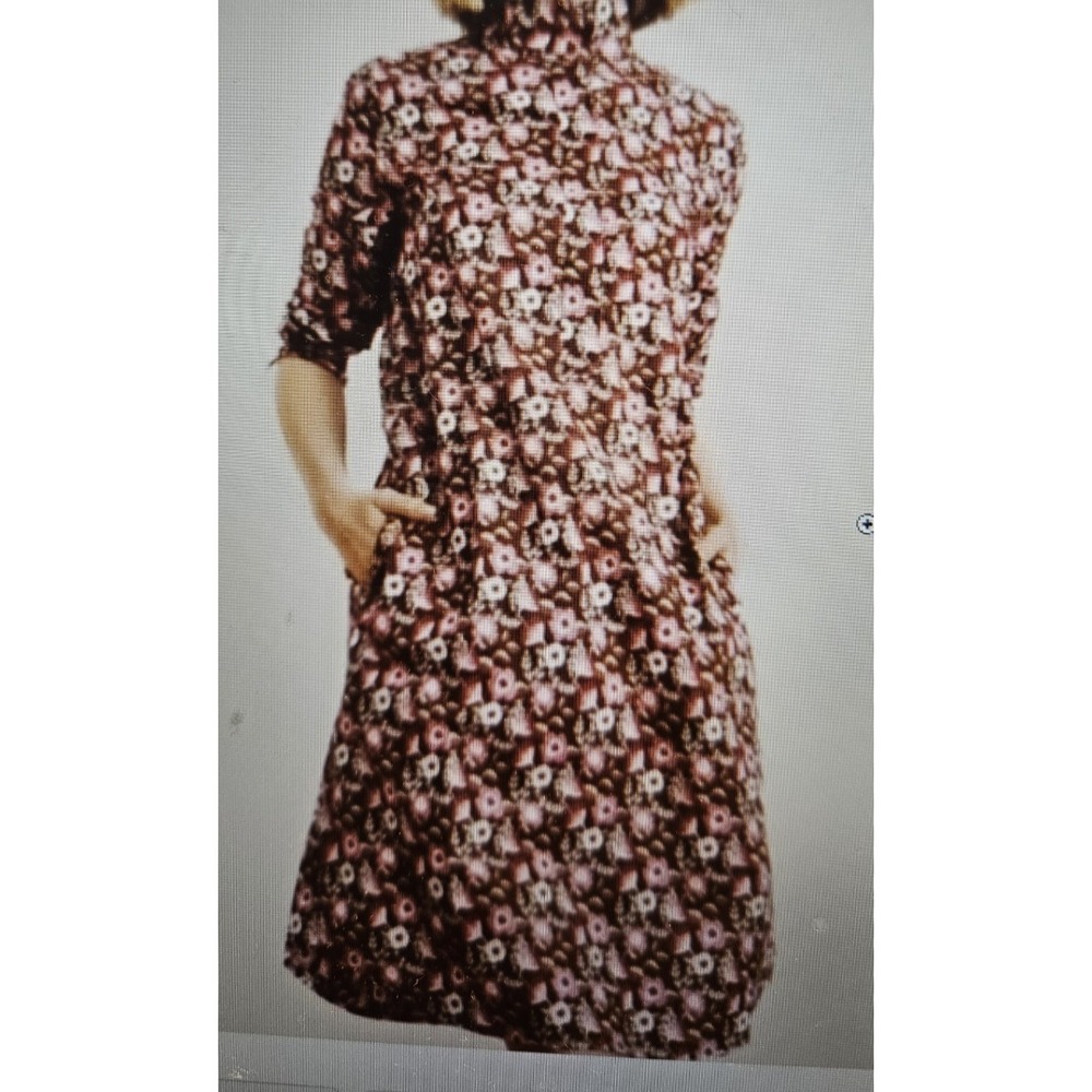 NWT J McLaughlin BERLIN DRESS 1/2 button funnel neck 3/4 sleeve floral Sz XS